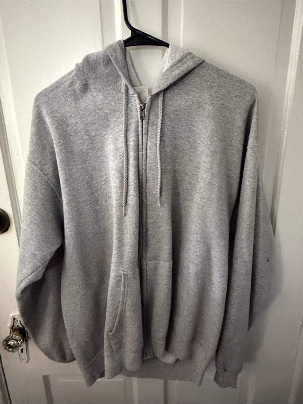 Hanes Men's Light Gray Full-Zip Hooded Sweatshirt